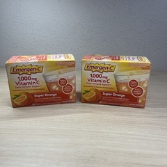 Lot Of 2 Emergen-C Super Orange 30 packets Each Box 1000mg. BB:06/2026