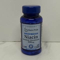 Puritan’s Pride Flush Free Niacin 500 mg – 100 Capsules – EXP 07/28