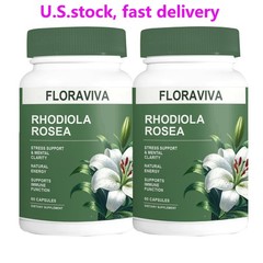 2-Pack Rhodiola Rosea Capsules – Floraviva for Energy, Focus, Mood -120 Capsules