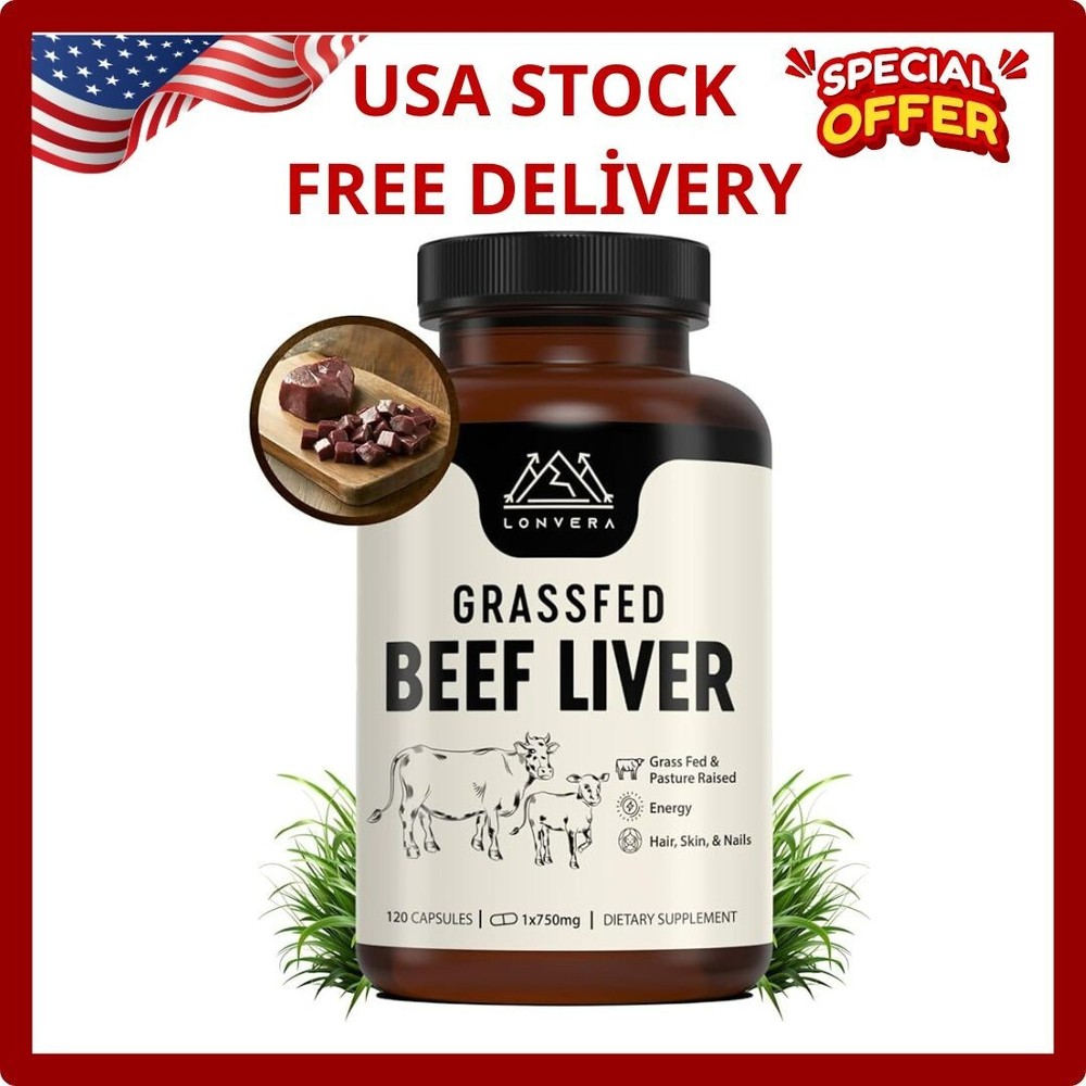 Lonvera Grass Fed Beef Liver Capsules | Dessicated Liver Supplement | Freeze