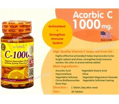 12X ACORBIC Vitamin C 1000 mg Mineral Antioxidant Immune Health Skin Vegetarian