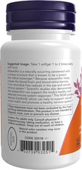NOW, Astaxanthin 4 mg, features Zanthin®, Supports Eye Health*, 60 Veg Softgels