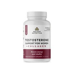 Ancient Nutrition Testosterone Support for Women + Collagen, 90 Capsules