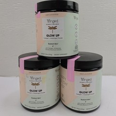 Winged Women’s Wellness Glow Up Collagen + Adaptogen Powder – NEW 7.76 oz X3