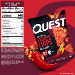 Quest Nutrition Hot & Spicy Tortilla Chips – 1.1oz/8ct