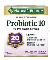 Nature’s Bounty Probiotic 10 Ultra Strength 20 Billion 70 Capsules