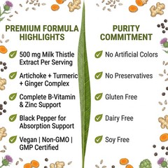 All-In-One Herbal Liver Support with Vitamins For Immune & Digestion 30~120Caps