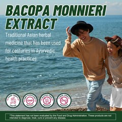 Bacopa Monnieri 2000mg – Boost Memory Focus Enhancer Stress Relief – Non GMO