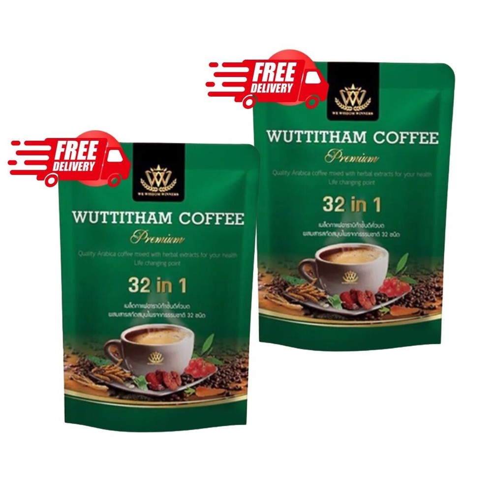 Instant Coffee Wuttitham Healthy Mix 32 in 1 Herb Weight Management Diet x2