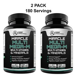 MEGA-M Multivitamin & Minerals Tablets, High Potency Daily Vitamin for Men-Women