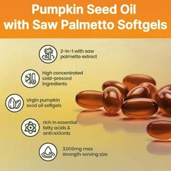 Pumpkin Seed Oil Saw Palmetto 1000 mg – Bladder Health, Immune Support 300 Pills