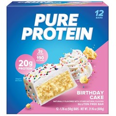 Pure Protein Birthday Cake Protein Bars 20g Protein Gluten Free 12 Count