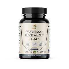 Wormwood Black Walnut Clove Capsules Herbal Detox & Cleanse Supplement with S…