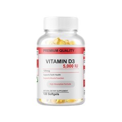 240 Softgels Vitamin D3 5,000 IU – 125mcg Gluten Free & Non-GMO USA MADE