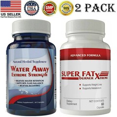 Diuretic Water Away Pills Xtreme Super Weight Loss Fat Burner Capsules Combo Pk