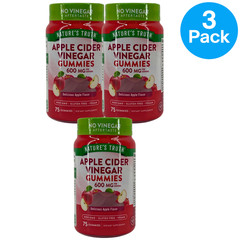 Nature’s Truth Apple Cider Vinegar Gummies 600 mg 75 Count 3 Pack Exp 06/2027