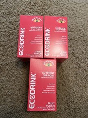 Lily of the Desert Ecodrink Nutrient Support, Fruit Punch, 24 ct Exp 7/26-3 Pack