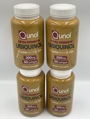 4 pack Qunol Ubiquinol CoQ10 (Gold Label) 200mg 60 softgels *SEALED* Exp 8/2026