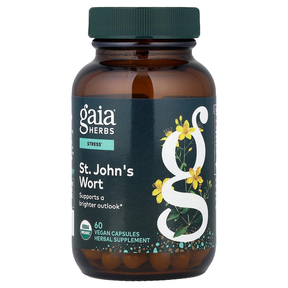 2 X Gaia Herbs, St. John’s Wort, 60 Vegan Capsules (333 mg per Capsule)
