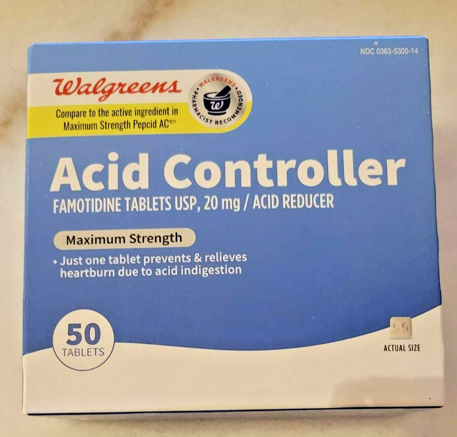Walgreens Acid Controller Famotidine 10mg 90 Count Exp. 7/27 – Comp. Pepcid AC