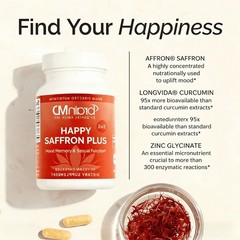 2 BOTTLES-LUXRY Happy Saffron Plus by BrainMD,Positive Mood & Emotional Wellnes