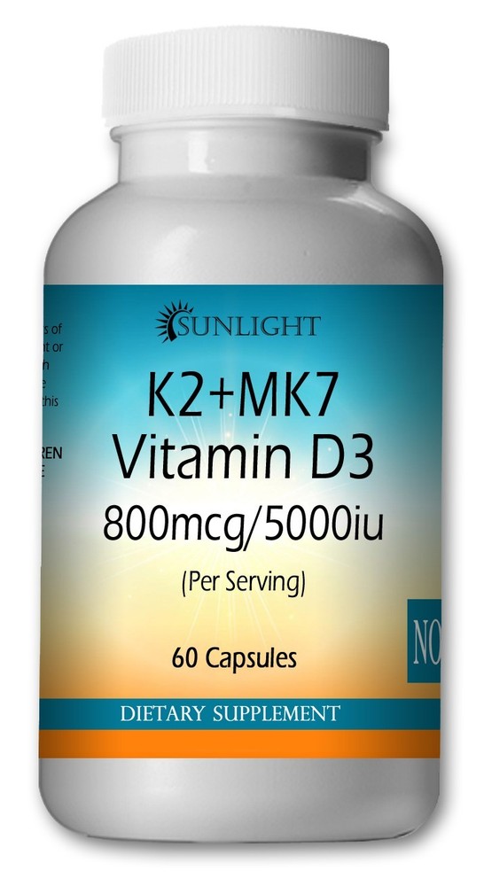 Vitamin K2 (800mcg) + Vitamin D3 (5000 IU) Capsules – Super Strength