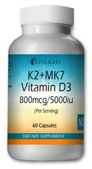 Vitamin K2 (800mcg) + Vitamin D3 (5000 IU) Capsules – Super Strength