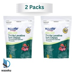 (2 Pack) Equate Gentle Laxative Soft Chews, Mixed Berry, 30 Ct.