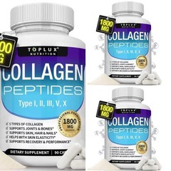 Top-grade Collagen Peptides 1800 MG Hydrolyzed Anti-Aging (Types I,II,III,V,X)