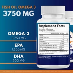 Superfood Md Triple Strength Omega 3 Fish Oil 3750 Mg – Epa Dha – Fatty