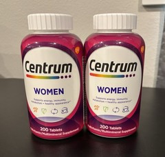 2X Bottles Centrum Multivitamin For Women 200 Tablets Supports Energy Immunity