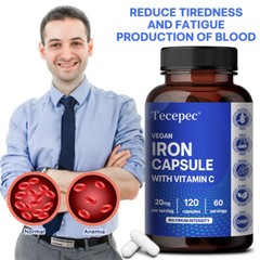 Iron 20mg 120 Capsules, Anemia Support,Promotes Normal Red Blood Cell Production