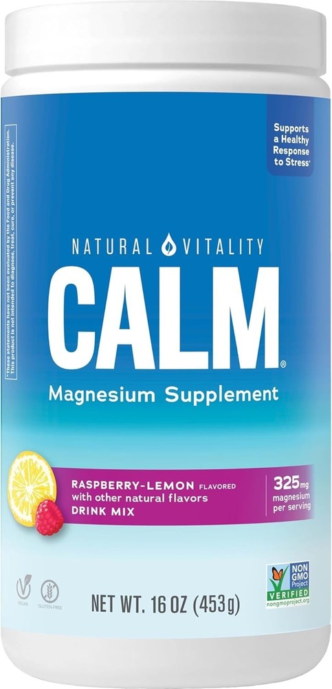 Natural Vitality Calm, Magnesium Citrate Supplement, Anti-Stress Drink 16OZ