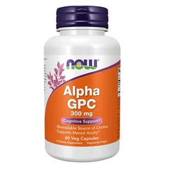 NOW Alpha GPC 300 mg – 60 Veg Capsules, Cognitive & Mental activity Support