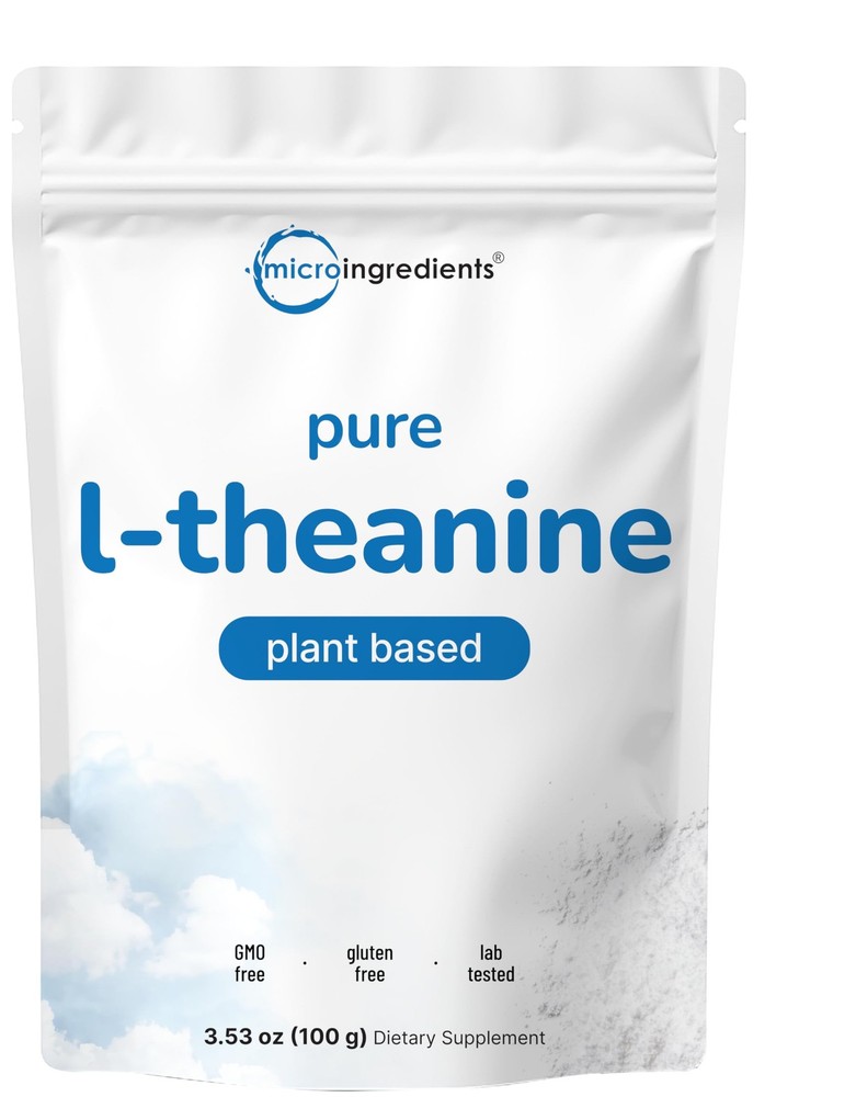 Pure L-Theanine Powder, 100 Grams (1 Year Supply), 3.53 Ounce (Pack of 1)