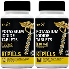 Potassium + Iodide Tablets Radiation 130 mg (2 Pack) – (280 Tablets) EXP 2033