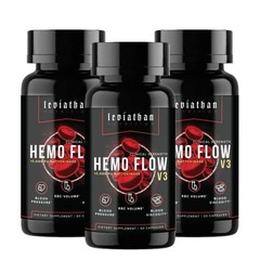 3Pcs Leviathan Nutrition Hemo Flow Supplement Nattokinase with forNitric-Oxide