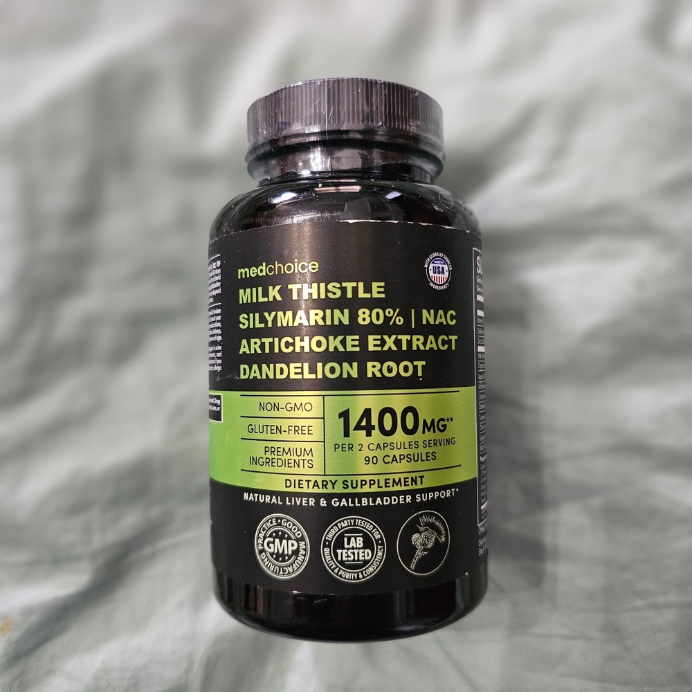 MEDCHOICE Milk Thistle Silymarin 80% NAC Artichoke Extract Dandelion Root 1400mg