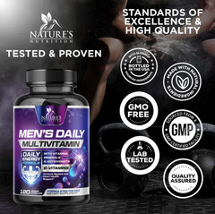 Multivitamin for Men Vitamin A, C, D, E, Zinc, Calcium, Multivitamins for Immune
