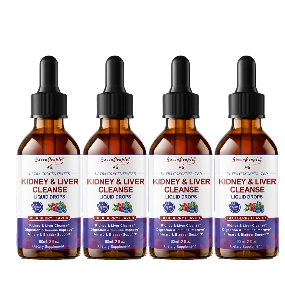 4 Pack Kidney Cleanse Detox & Repair Drop Vegan Kidney Support Alcohol-Free