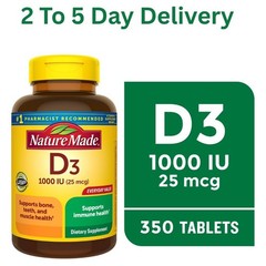 Nature Made Vitamin D3 1000 IU (25 mcg) Tablets 350 Count