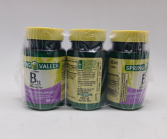 Spring Valley Vitamin B12 500mcg 3 Pack (300 Tablets Total) – Energy Support