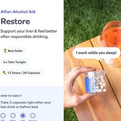2 BOTTLES-Cheers Restore Supplement w DHM + L-Cysteine After-alcohol Aid Support