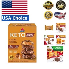 Delight in Keto Caramel Almond Clusters – High Fiber, Low Sugar Treats, 20 Count