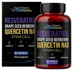 Resveratrol NAD 90 Capsules Natural Antioxidant, Anti Aging, Anti Inflammatory