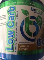 Bio Trust Low Carb 24g Clean Protein Vanilla Cream NET WT 5.3 OZ