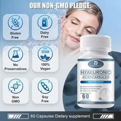 Hyaluronic Acid 60 Capsules Skin Hydration Joint Support Supplement