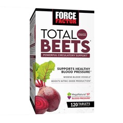 Force Factor Total Beets Blood Pressure Supplement with Beetroot, 120 Tablets