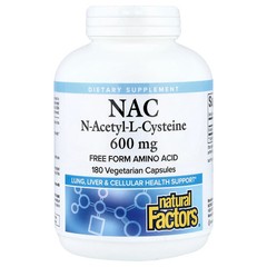 2 X Natural Factors, NAC, 600 mg, 180 Vegetarian Capsules