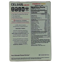 Celsius Live Fit Strawberry Mango Energy Drink Mix 14 Ct 4 Pack New